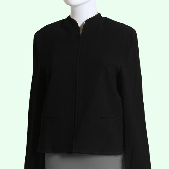 MARK EISEN Vintage Black Stand Collar Cropped Jacket - Picture 6 of 7